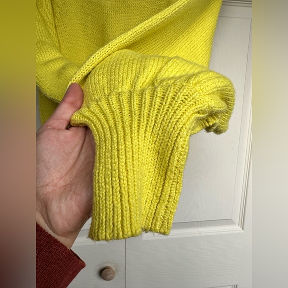 525 America yellow crewneck cotton sweater size XS - Picture 4 of 9